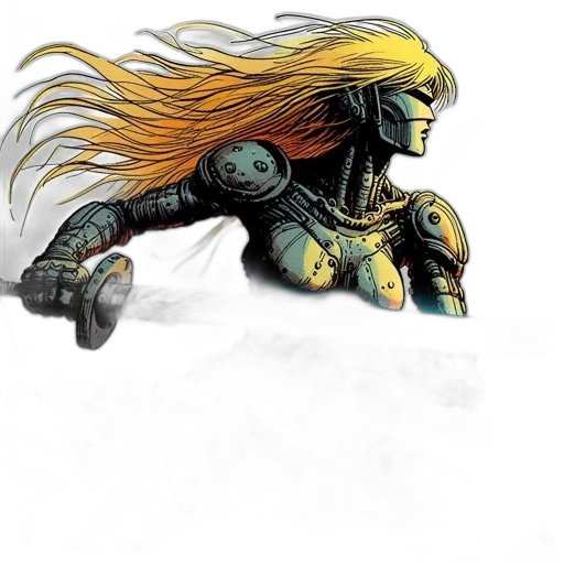 hair, robot, comic book art, concept art transparent PNG cut-out