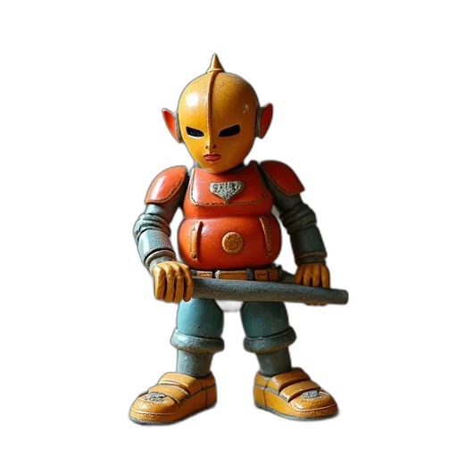 robot, staff, weapon, 3d render transparent PNG cut-out