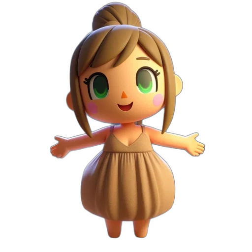 dress, creature, face, staff transparent PNG cut-out