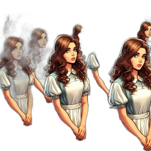 hair, dress, concept art, comic book art transparent PNG cut-out
