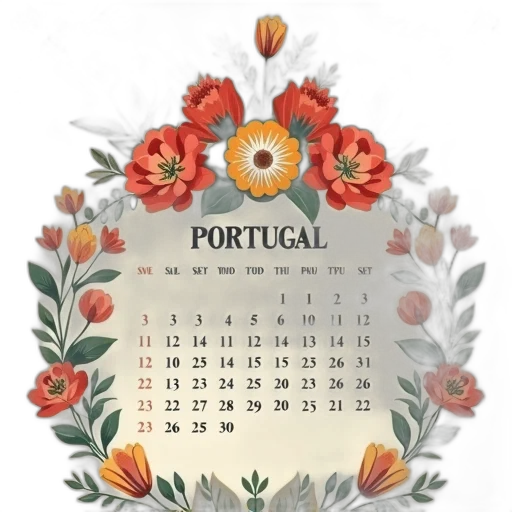 flower, vector, calendar, portugal transparent PNG cut-out