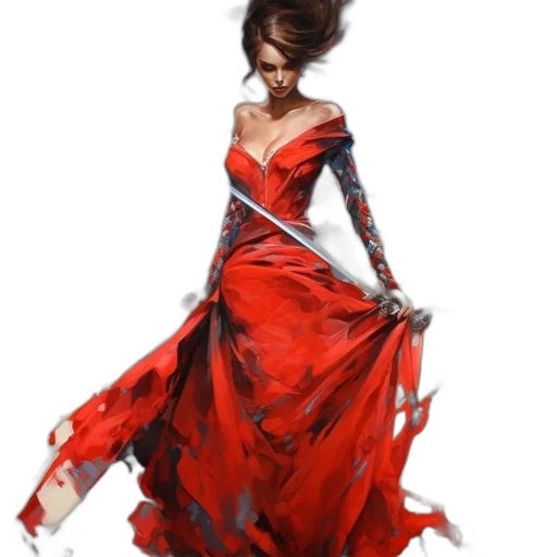 dress, jewelry, hair, concept art transparent PNG cut-out