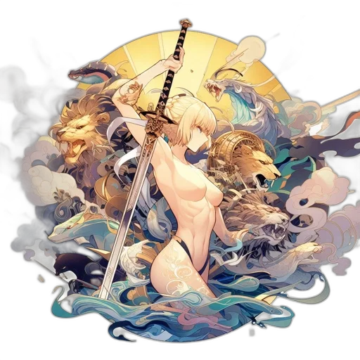 sword, weapon, staff, fantasy art transparent PNG cut-out