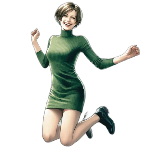 dress, jacket, staff, concept art transparent PNG cut-out