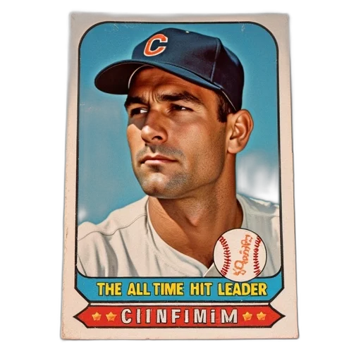 vintage, baseball, card, featuring transparent PNG cut-out