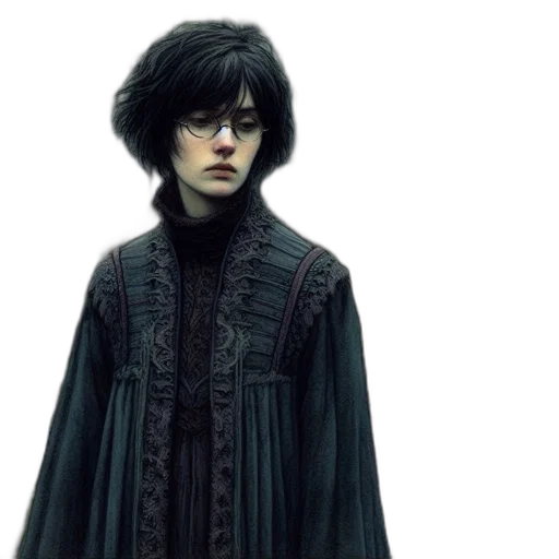 jacket, face, dress, hair transparent PNG cut-out