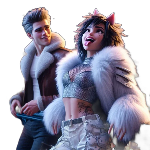 jacket, concept art, comic book art, 3d render transparent PNG cut-out