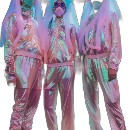 jacket, mask, vaporwave, cyberpunk transparent PNG cut-out