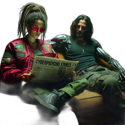 jacket, robot, cyberpunk, concept art transparent PNG cut-out