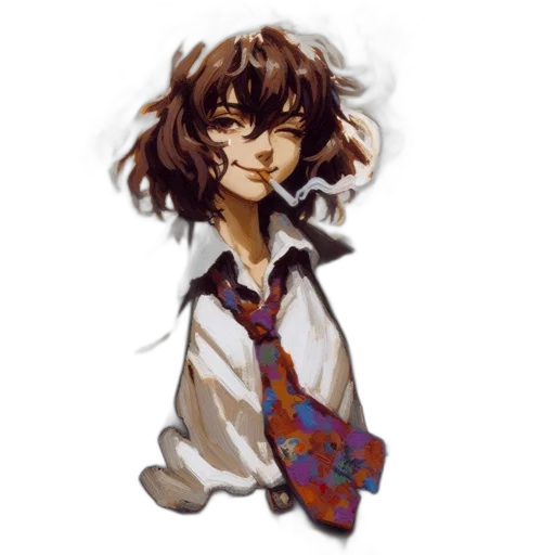 jacket, face, staff, creature transparent PNG cut-out