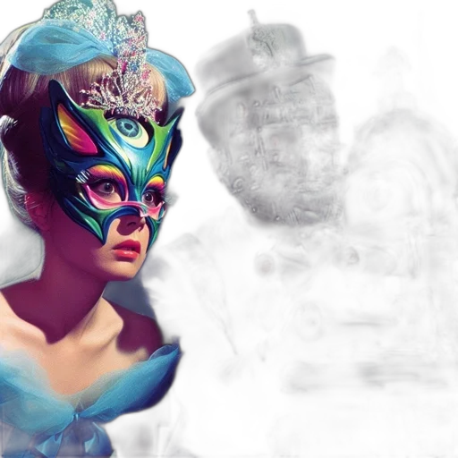 mask, crown, face, concept art transparent PNG cut-out