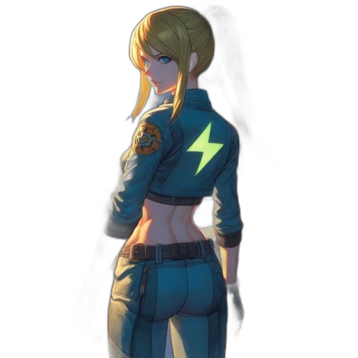 jacket, staff, dress, weapon transparent PNG cut-out