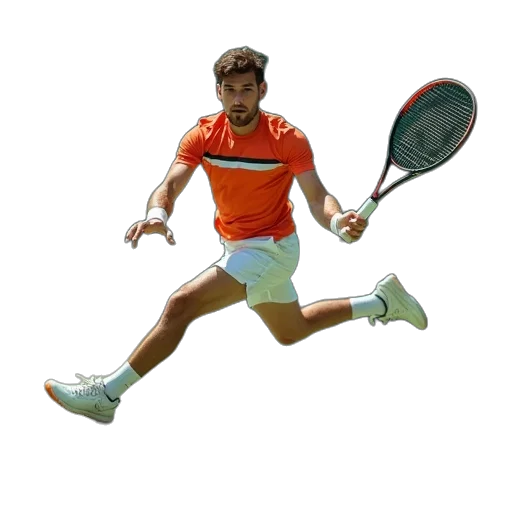 photorealistic, 3d render, tennis, player transparent PNG cut-out