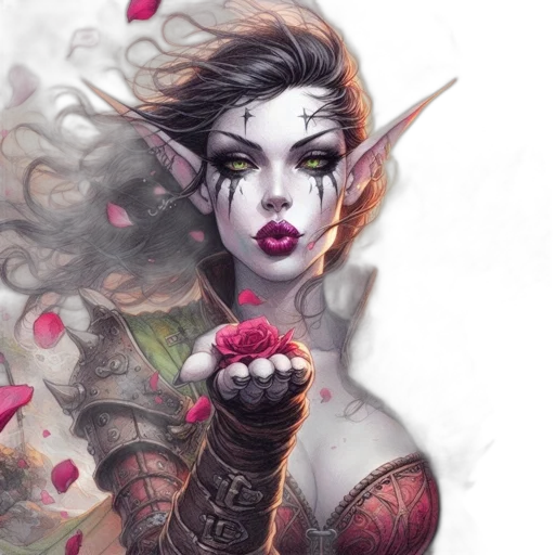 fantasy art, comic book art, concept art, photorealistic transparent PNG cut-out