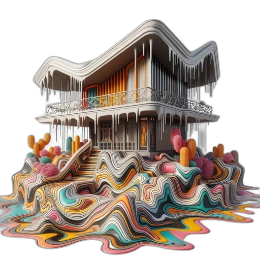 building, furniture, 3d render, concept art transparent PNG cut-out