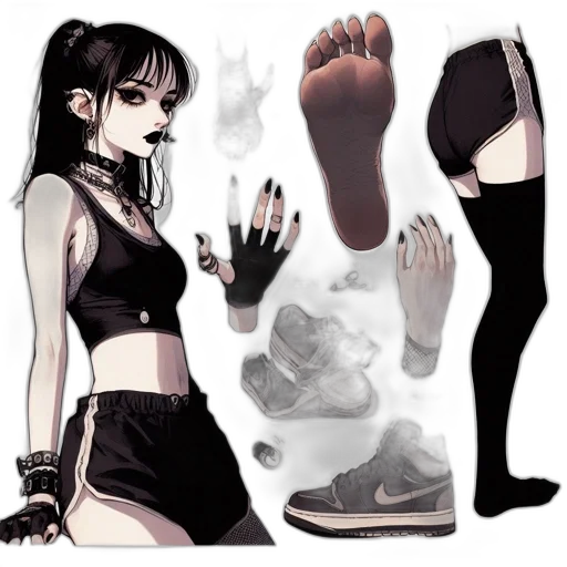 shoes, concept art, fantasy art, anime transparent PNG cut-out