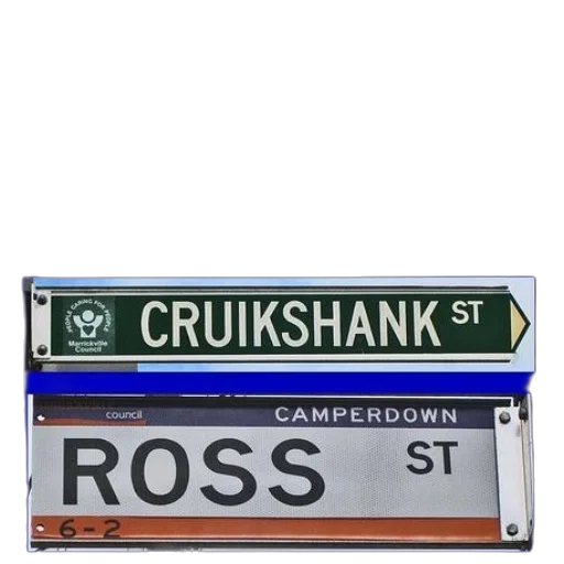 four, street, signs, different transparent PNG cut-out