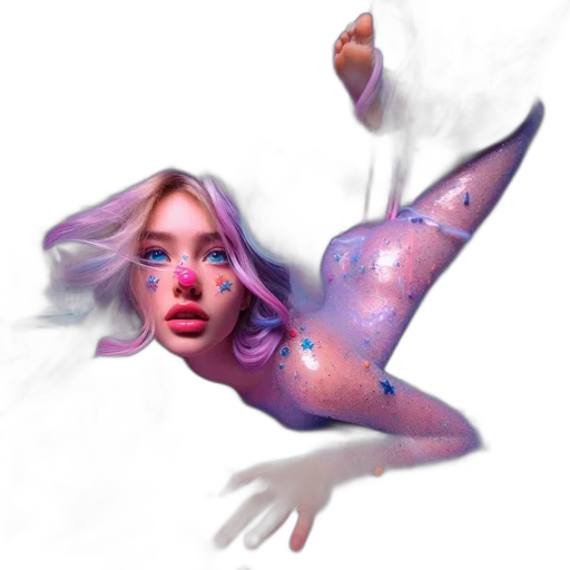 creature, dress, hair, fantasy art transparent PNG cut-out