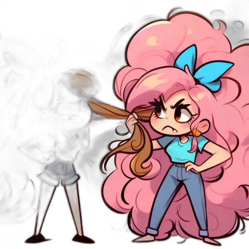 staff, hair, weapon, concept art transparent PNG cut-out