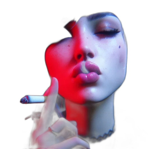 face, mask, photorealistic, vaporwave transparent PNG cut-out