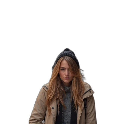 jacket, umbrella, hat, face transparent PNG cut-out