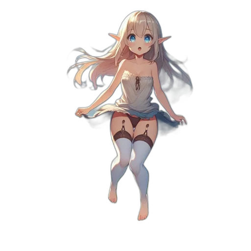 dress, creature, weapon, staff transparent PNG cut-out