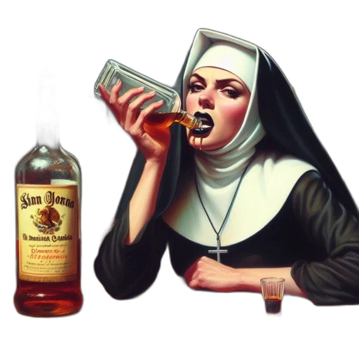 bottle, photorealistic, comic book art, oil painting transparent PNG cut-out