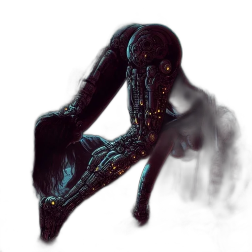 creature, robot, mask, hair transparent PNG cut-out