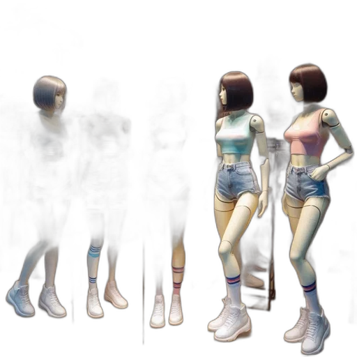 robot, dress, concept art, 3d render transparent PNG cut-out