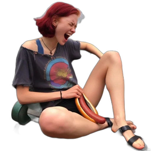 shoes, creature, dress, staff transparent PNG cut-out