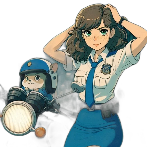 weapon, staff, hat, robot transparent PNG cut-out