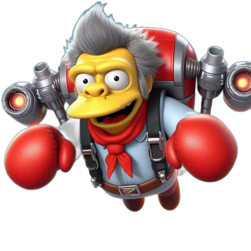 robot, weapon, jacket, staff transparent PNG cut-out