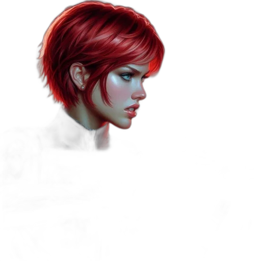 face, hair, robot, photorealistic transparent PNG cut-out