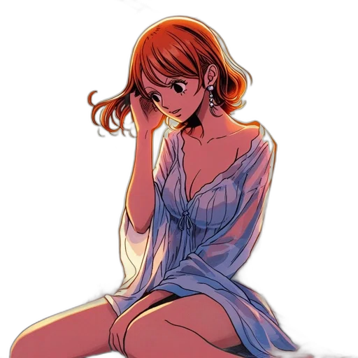 dress, anime, comic book art, watercolor transparent PNG cut-out