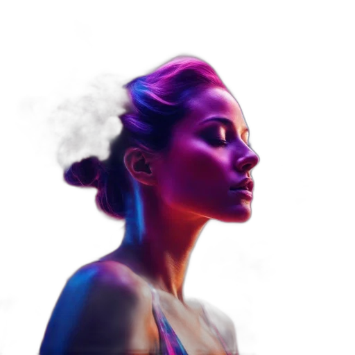face, photorealistic, concept art, vaporwave transparent PNG cut-out