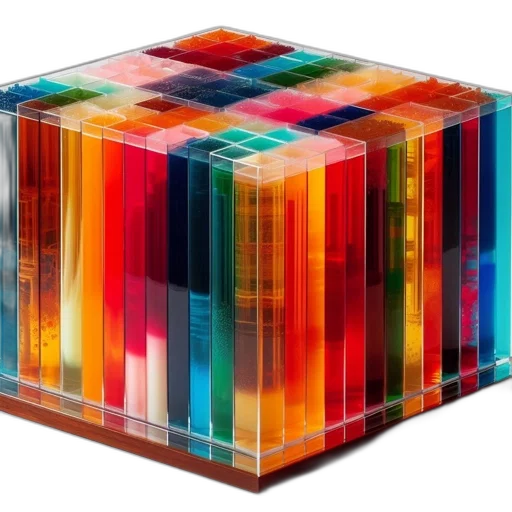 furniture, 3d render, colorful, cube-shaped transparent PNG cut-out