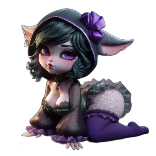 creature, dress, staff, hat transparent PNG cut-out