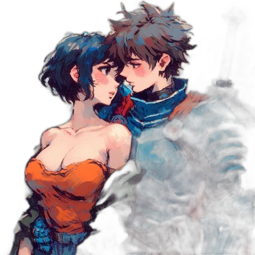 sword, dress, watercolor, fantasy art transparent PNG cut-out