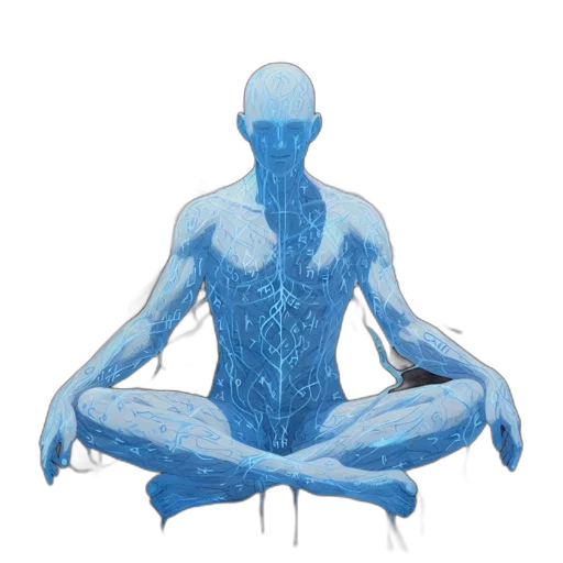 3d render, concept art, blue, ethereal transparent PNG cut-out