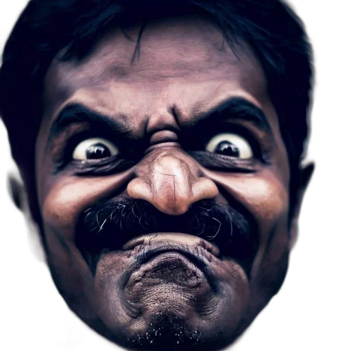 face, mask, creature, staff transparent PNG cut-out