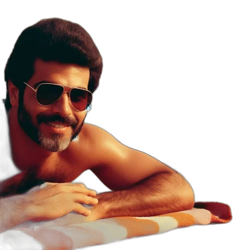 vaporwave, photorealistic, man, reclines transparent PNG cut-out