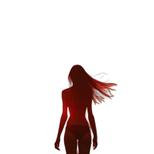 hair, dress, creature, staff transparent PNG cut-out