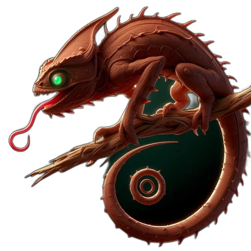 dragon, staff, creature, weapon transparent PNG cut-out
