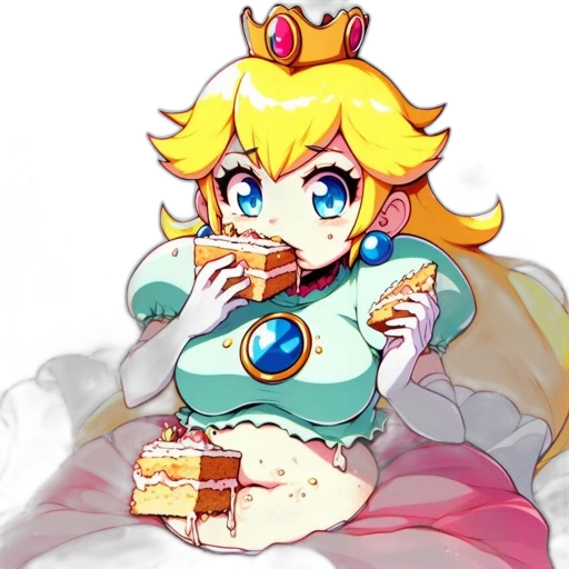 crown, dress, food, pixel art transparent PNG cut-out