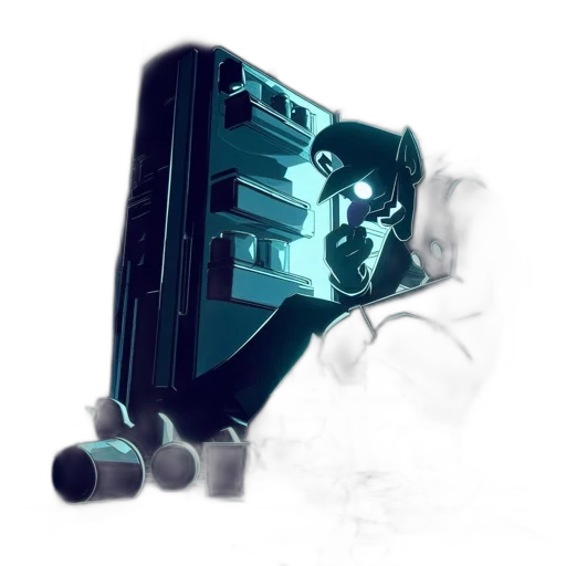 robot, weapon, staff, mask transparent PNG cut-out