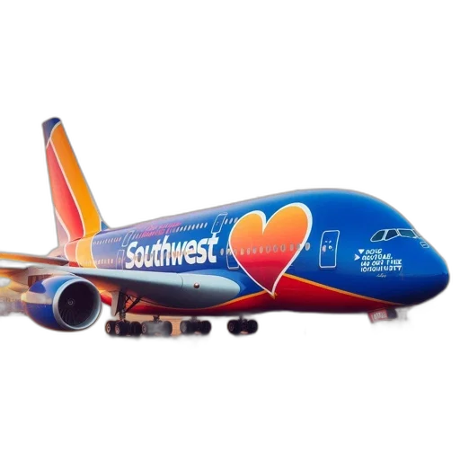 blue, southwest, airline, airplane transparent PNG cut-out