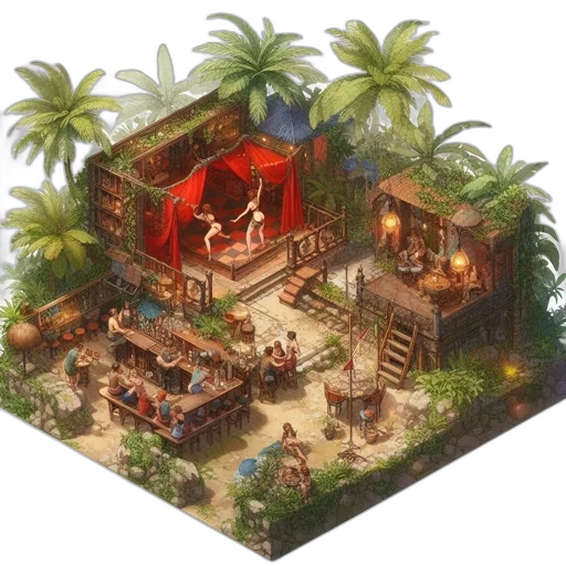 concept art, fantasy art, pixel art, 3d render transparent PNG cut-out