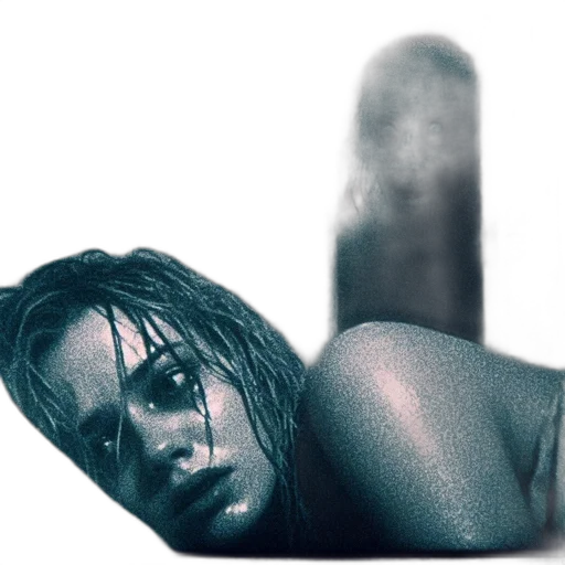 hair, creature, face, weapon transparent PNG cut-out