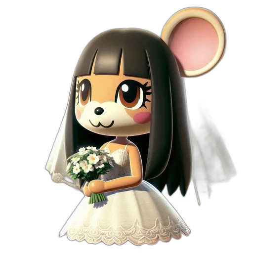 animal, dress, flower, face transparent PNG cut-out
