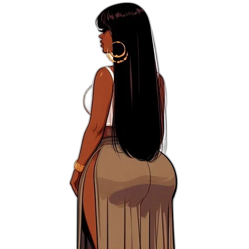 dress, hair, concept art, cartoon transparent PNG cut-out